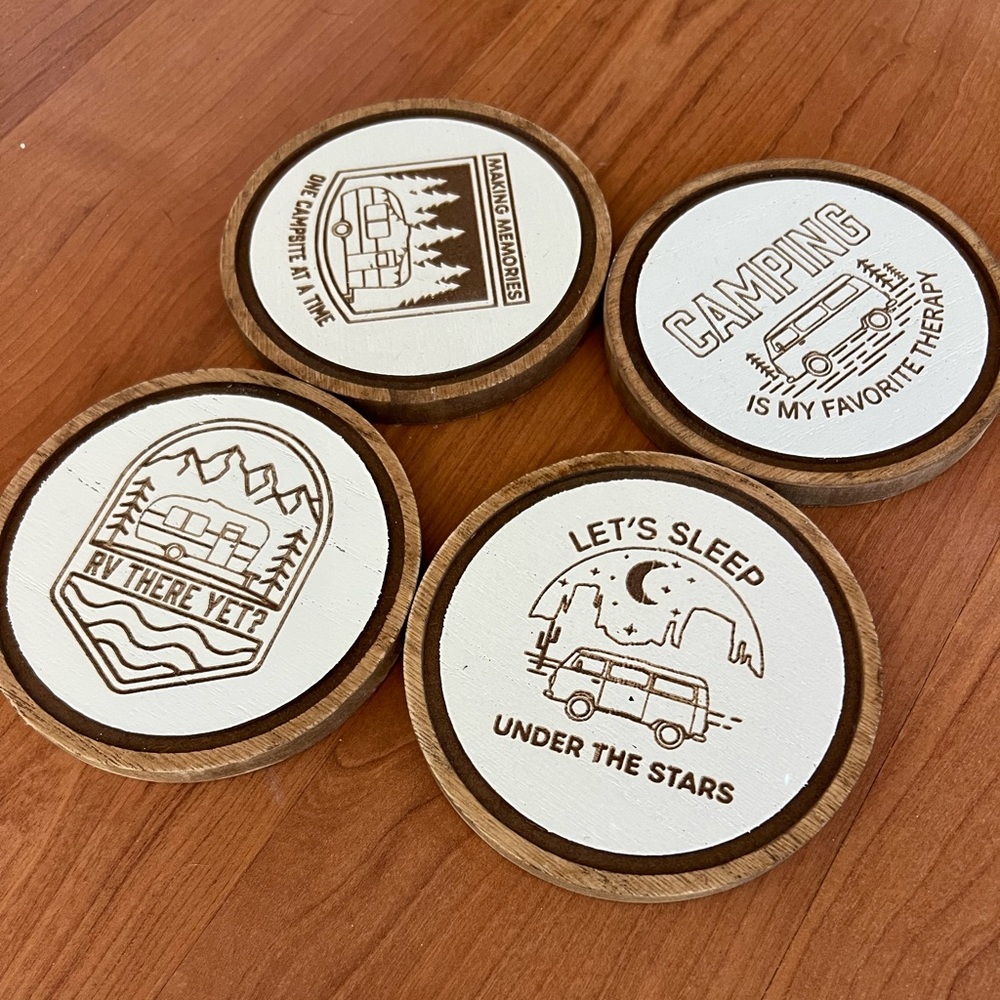 Brand New Camping Themed Coasters Set